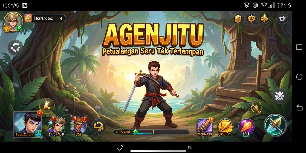 Screenshot gameplay AGENJITU yang menunjukkan petualangan mendebarkan.
