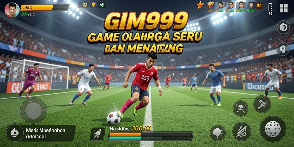 Gameplay GIM999 menampilkan aksi olahraga yang seru dan menghibur.
