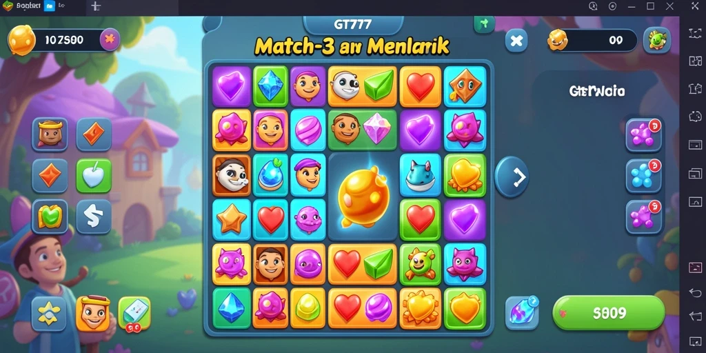 Tampilan menakjubkan dari gameplay Match-3 GT777.