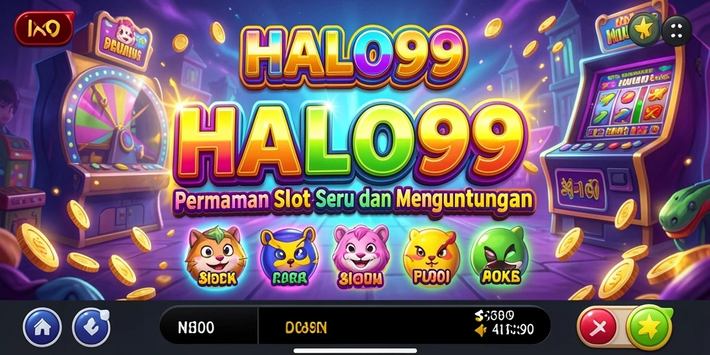 Tampilan gameplay HALO99 yang penuh warna dan menarik.