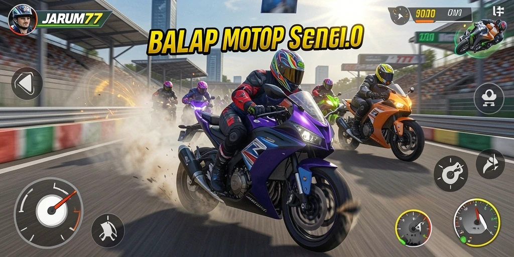 Gameplay seru dan balapan motor yang menegangkan.