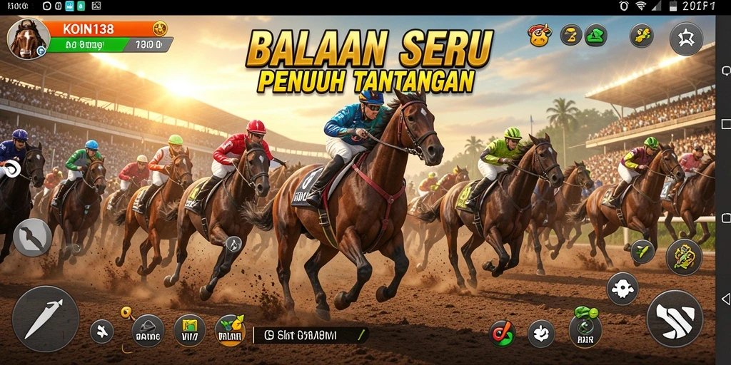 Tampilan gameplay KOIN138 yang seru dan penuh aksi balapan.