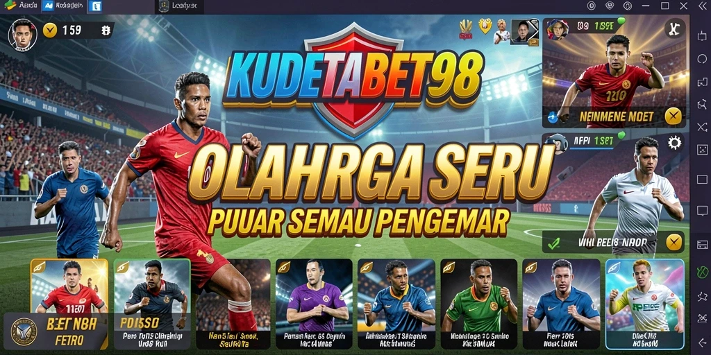 Screenshot gameplay KUDETABET98 menampilkan aksi olahraga yang mendebarkan.
