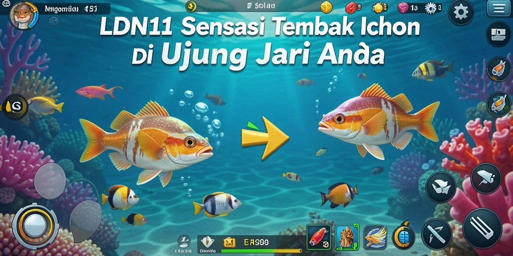 Tampilan gameplay menarik saat menembak ikan-ikan di LDN11.