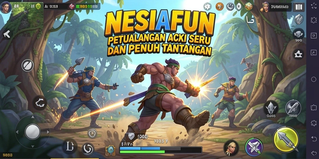 Tangkapan layar menunjukkan aksi mendebarkan dalam NESIAFUN.
