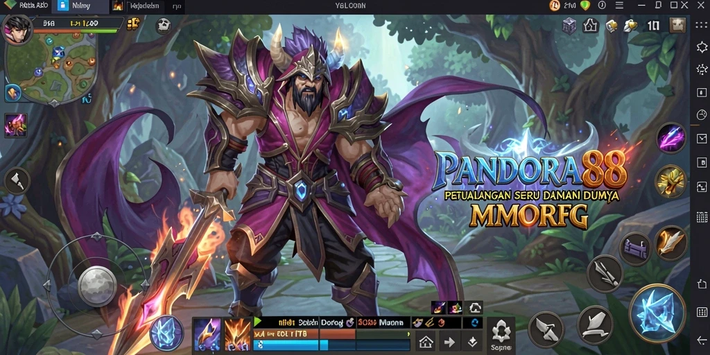 Screenshot PANDORA88 menampilkan aksi pertempuran seru di dunia MMORPG.