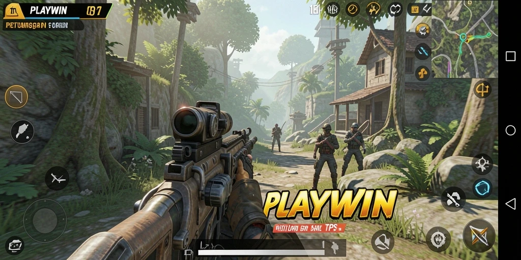 Tampilan seru dari gameplay PLAYWIN di dunia TPS.