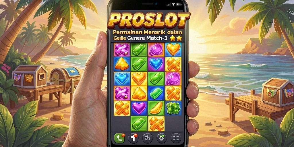 Tampilan gameplay Match-3 yang menarik di PROSLOT.