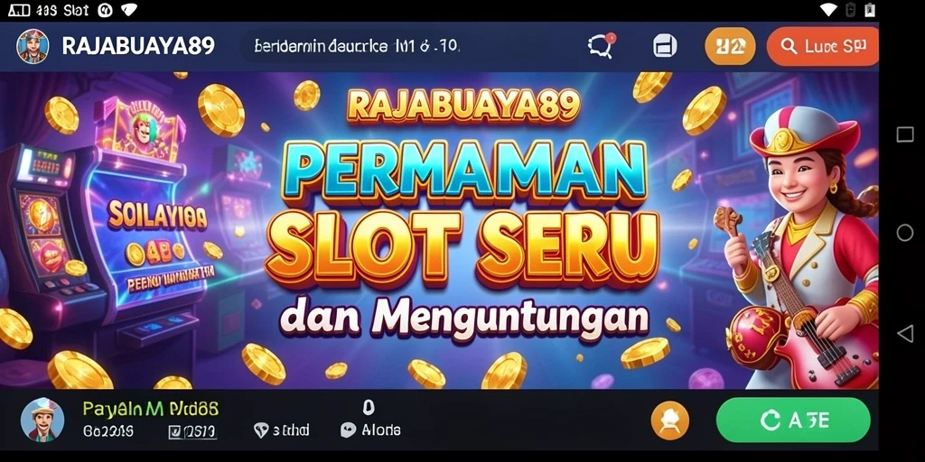 Tampilan seru gameplay slot RAJABUAYA89 dengan efek grafis yang memukau.