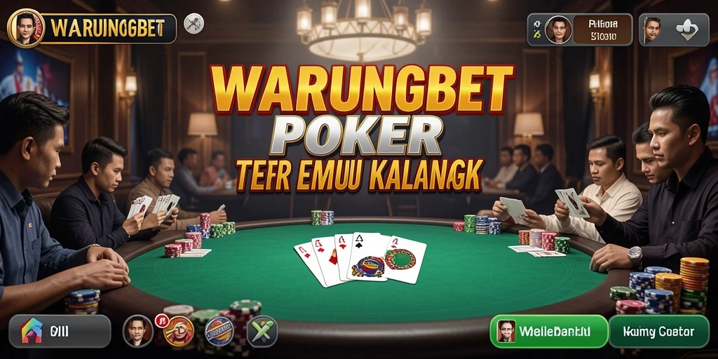 Tampilan menarik dari gameplay poker di WARUNGBET.