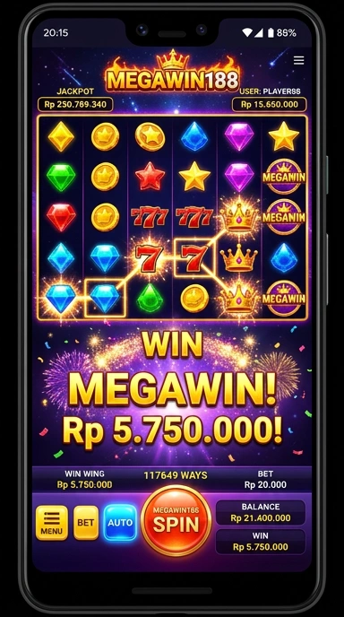 Screenshot tampilan antarmuka megawin188 yang user-friendly.